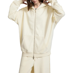 Nuevas Sudaderas con Capucha Personalizadas con Cierre, 400 g/m², Estilo Holgado, Lavado Ácido Desgastado, Cierre Personalizado, Unisex, 100% Algodón - Product Image 3