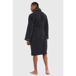 Peignoir noir 100% coton Be-0158-Bk - NOIR - Product Image 4