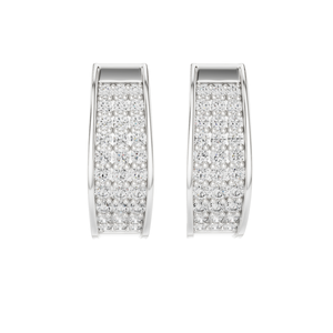 Boucles d'oreilles créoles en diamant de laboratoire de 0,694 carats, taille brillant rond, or 18 carats, 14 carats, 10 carats et argent 925, or rose, or jaune, or blanc - Product Image 1