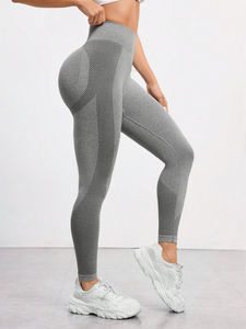 Leggings de fitness respirants sans couture à séchage rapide pour femmes Impression de logo personnalisée Fabrication en gros pour la position de la taille d'entraînement - Product Image 3