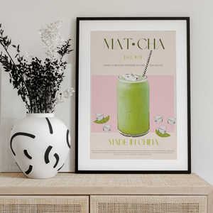 โปสเตอร์เครื่องดื่มมัทฉะสุดเท่ แผ่นป้ายตกแต่งสไตล์เก๋สำหรับร้านกาแฟหรือตกแต่งบ้าน - Product Image 2