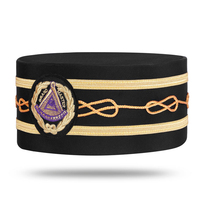 Nuevo gorro de corona de Comandancia DE LOS Caballeros Templarios del Gran Maestro más eminente del pasado de alta calidad-Terciopelo púrpura y blanco