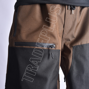 Unisex Two Tone Brown and Black Snow Pants Waterproof With Warm Fleece Lining Zipper Pockets And <b>Boot</b> Gaiters - Product Image 5