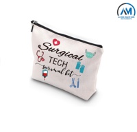 Neceser y maquillaje Surgical Tech, kit compacto de accesorios de viaje (blanco y negro) para personal médico de Al mida