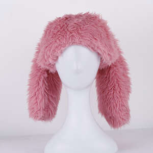 SIDDIQUI HOSINEX 2024 Women's Adult <b>Faux</b> <b>Fur</b> Solid Laminated Casual Plush Seamless Dyed Winter Warm Bow Ripped <b>Bucket</b> <b>Hat</b> - Product Image 1