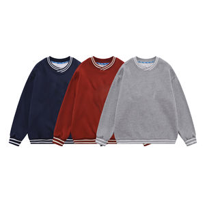 เสื้อสเวตเตอร์คอกลมผ้าฝ้ายขนาดใหญ่สำหรับผู้ชายเสื้อสเวตเตอร์สไตล์ไม่ซ้ำใครดีไซน์ทันสมัยออกแบบได้ตามที่ต้องการ - Product Image 5