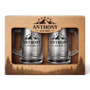 Set di Boccali da Birra Personalizzati, Set Regalo con Bicchieri da Birra in Vetro con <span class=keywords><strong>Nome</strong></span> Personalizzato per Bar Domestico - Product Image 6