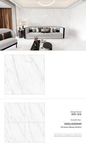 Azulejos de porcelana brillante de 100x100 | Baldosas de pared de gran formato Premium de 1000x1000 | Colección de exportación duradera de lujo - Product Image 3