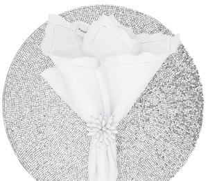 Meilleur prix rond de serviette fleur en cristal blanc pour décoration de mariage porte-serviettes fleur - Product Image 4