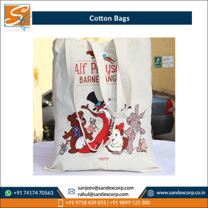 Manufacturer in India of Attractive Pattern Highest Selling <b>Recycled</b> 100% Carded Cotton Shopping <b>Bags</b> at Direct Factory Price - Product Image 2