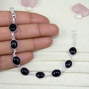 Gift for Anniversary <b>Black</b> Onyx Gemstone Solid 925 Sterling Silver Handmade Fine Silver <b>Bracelet</b> Jewelry Sterling Silver Jewelry - Product Image 4
