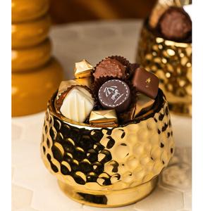 Bol de service décoratif à chocolat et à dessert sculpté en or pour les festivals de mariage et la décoration intérieure - Product Image 6