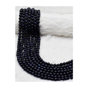 Large gamme de perles rondes en pierre de grès bleue naturelle de qualité supérieure, grade A, 6 mm, pour la fabrication de bijoux et de bracelets, Anshul Impex RB-BLSS-6 - Product Image 1