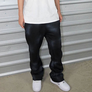 Custom Vintage Flared Joggers Pantalones de chándal de algodón lavado, Y2K Streetwear OEM Factory. - Product Image 6