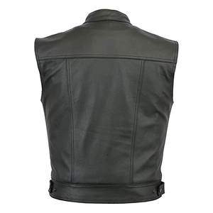 Novedad de 2025, chaleco de motorista de cuero de diferentes colores para hombre con tamaño personalizado y chaleco de cuero de vaca genuino 100% - Product Image 5