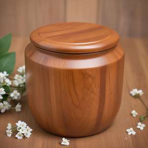Urne de cendres en bois massif 100% naturel de qualité supérieure 100% urne de crémation en bois fournitures funéraires du fournisseur indien - Product Image 4