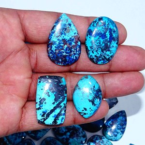 Cabochons d'azurite naturelle Cabochons de haute qualité Pierres précieuses naturelles en vrac pour la fabrication de bijoux Pierres précieuses naturelles de guérison en gros - Product Image 6