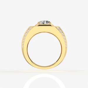 Anillo de Plata de Ley para Hombre con Diamante Moissanita de Corte Portugués y Diseño de Estrella Completa - Product Image 5