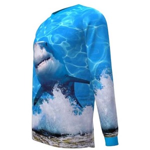 Concevez votre propre chemise de pêche à manches longues à col en V pour homme, en coton/polyester léger, avec logo personnalisé par sublimation - Product Image 4