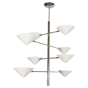 Lustre en laiton blanc moderne à huit bras plafonnier italien pour salon salle à manger ou décoration artistique - Product Image 1
