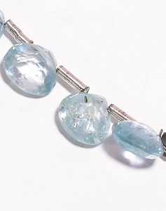 Wholesale Premium High Quality Natural Blue Aquamarine Beads Faceted Heart Shape 8 Inches 6-8 MM Strand Making Jewelry <b>Bracelet</b> - Product Image 2