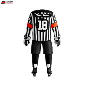 ชุดเสื้อฮ็อกกี้น้ำแข็งสำหรับผู้ชายเสื้อปักลายมีขนาด XXS-XXXL โลโก้ OEM - Product Image 3