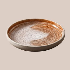 Service de table en porcelaine durable sans BPA de style japonais Wabi-Sabi, glaçure transformée en beige clair terreux, assiettes et bols pour la maison - Product Image 2