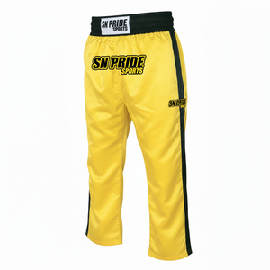 กางเกงคาราเต้คิกบ็อกซิ่งลำลองทรงตรง น้ำหนักปานกลาง ระบายอากาศ แห้งเร็ว ดีไซน์เอวกลาง ลวดลายโลโก้แบบกำหนดเอง กางเกงผู้ชายแบบซัก - Product Image 1