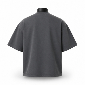 เสื้อยืดแขนสั้นทรงบ็อกซี่สำหรับผู้ชาย ผ้าคอตตอนแท้ 220 กรัม ซักแล้ว ทรงหนา ผ้าเจอร์ซีย์ แขนสั้นสองชั้น ทรงกว้าง พัฟสไตล์ ฮิปสตรีท วินเทจ - Product Image 6