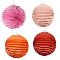 Kit de lanternes festives en papier de soie rouge en nid d'abeille, boule décorative en nid d'abeille, ornement pour la décoration de fiançailles orientales et de douche nuptiale