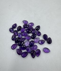 Alta calidad púrpura amatista Briolette Checker Cut 10x14mm-15x20mm forma de pera gemas naturales sueltas para la fabricación de joyas al por mayor - Product Image 2