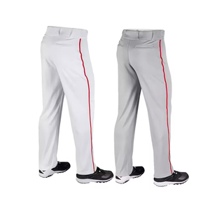 Pantalon de baseball unisexe blanc à rayures bleu-gris sublimées, respirant, anti-humidité, taille élastique, polyester, coupe classique, pour adultes - Product Image 4