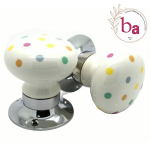 ลูกบิดเซรามิกสไตล์วินเทจพร้อมจุดล็อคแบบร่องสำหรับตู้ครัวตู้เสื้อผ้าห้องนอน - Product Image 1