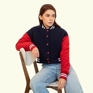 Veste universitaire pour femmes de haute qualité personnalisée, couleur et logo personnalisés, broderie chenille élégante, respirante, matelassée, écologique - Product Image 1