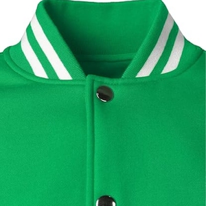 <b>Men</b> Vibrant Lime Green Varsity <b>Jacket</b> Premium Athletic Letterman with Contrast <b>White</b> Sleeves - Product Image 4