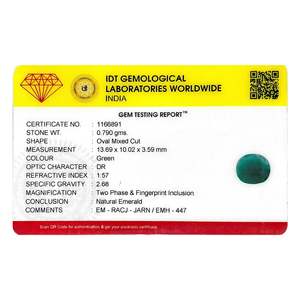 เพชรทรงเหลี่ยมมรกตธรรมชาติ 3.95 กะรัต สีเขียว พร้อมใบรับรอง IGI ผลิตและขัดเงาในห้องปฏิบัติการเพื่อการประดิษฐ์เครื่องประดับ - Product Image 3