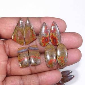 ธรรมชาติโมร็อกโกตะเข็บอาเกตคู่หลวมอัญมณี Cabochon รูปร่างผสมและขนาดตะเข็บอาเกตคู่อัญมณี Lot เครื่องประดับทํา - Product Image 4