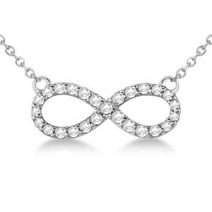 Collier pendentif en or blanc 14 carats avec diamants torsadés en forme d'infini avec diamants de 0,50 ct - Product Image 1