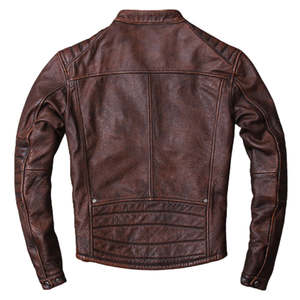 เสื้อแจ็กเก็ตผู้ชายหนังแท้คอปกตั้งซิปแฟชั่นสำหรับฤดูใบไม้ร่วงแขนยาวเข้ารูปโลโก้กำหนดเองได้2026 - Product Image 2