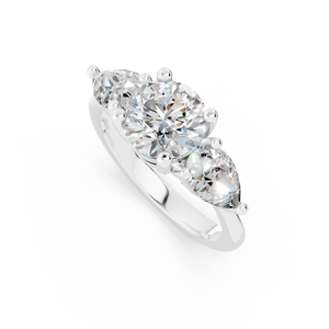 แหวนทองคำขาวประดับเพชรรูปวงรีสำหรับทุกโอกาส10K 14K 18K - Product Image 4