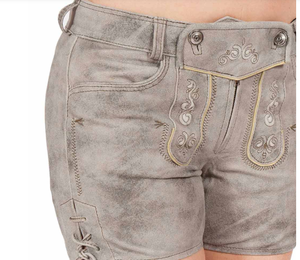 Fábrica de alta calidad Fabricación Bavarian Short Custom Lederhosen Shorts Mujeres Hecho en Pakistán - Product Image 2