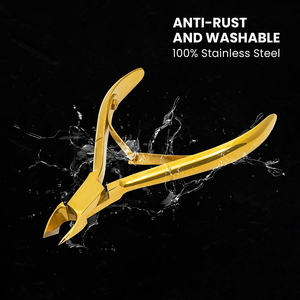 Full Gold Clippers Cuticle Nipper Durable Stainless Steel Professional Classical Nails Care Trimmer Wholesale Ingrown Toenails - Product Image 6