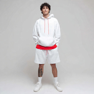 High Quality Winter Hoodie Shorts Two Piece Set Streetwear Jogger Fleece Hood Top <b>Men</b> - Product Image 4
