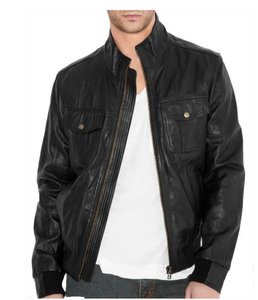 แจ็คเก็ตหนังแฟชั่นใหม่รุ่นฮิตปี 2026 สำหรับผู้ชายและผู้หญิง กันลม คอตั้ง โลโก้ด้านหน้า คุณภาพสูง - Product Image 5