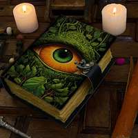 Journal en cuir Mystical Eye, 400 pages imprimées, couverture rigide, livre des ombres, grimoire de sorcellerie, livre de sorts, Halloween, journal occulte, cadeau