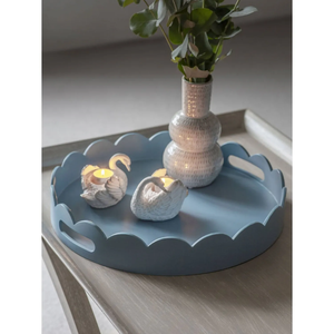 Nouveau design de haute qualité laque plateau de service rond festonné en forme handpolised gros pas cher prix du Vietnam - Product Image 6