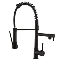 Robinet de cuisine extractible monté sur le pont en acier inoxydable à poignée unique de luxe Mélangeur de robinet de cuisine rotatif