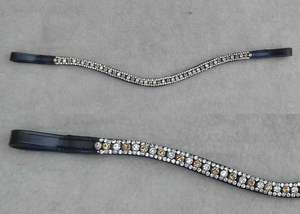 Browbands en cristal à cinq rangées de qualité supérieure équipement de cheval en cuir teint à tambour végétal - Product Image 4