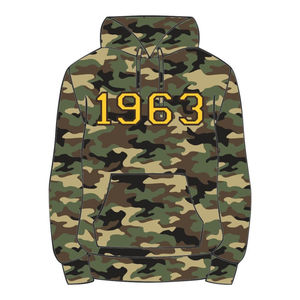 เสื้อฮู้ดลายพราง Iota Phi Theta ปีก่อตั้ง 1963 เสื้อผ้าสมาคมพี่น้องชาวกรีก ปักลาย Divine Nine แบบกำหนดเอง เสื้อผ้า HBCU - Product Image 2