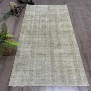 Tapis vintage 3,7 x 6,8 pieds, tapis turc, tapis en laine gris patchwork - Product Image 1